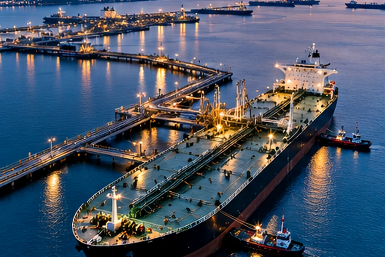 Conceptual photograph of maritime energy infrastructure